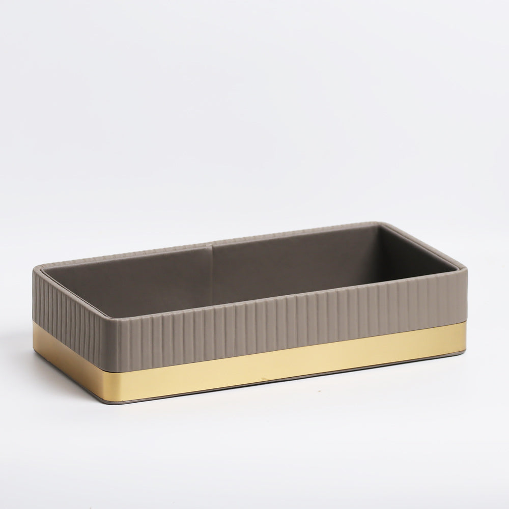 Everly Valet Tray - Dark Grey & Gold