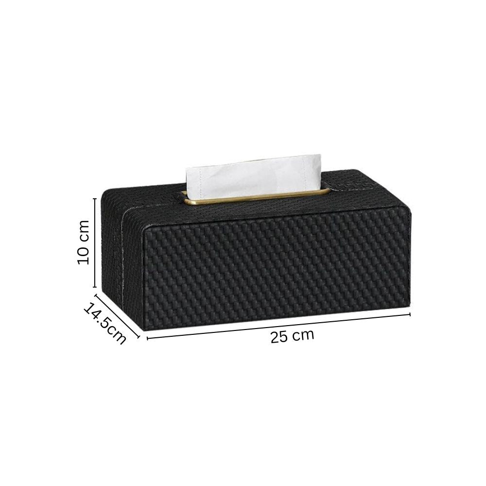 Links Tissue Box Holder - Black & Gold