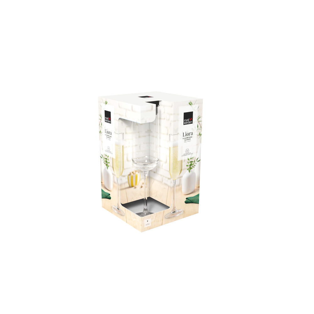 Liora Flute Glasses 210ml, Set of 4
