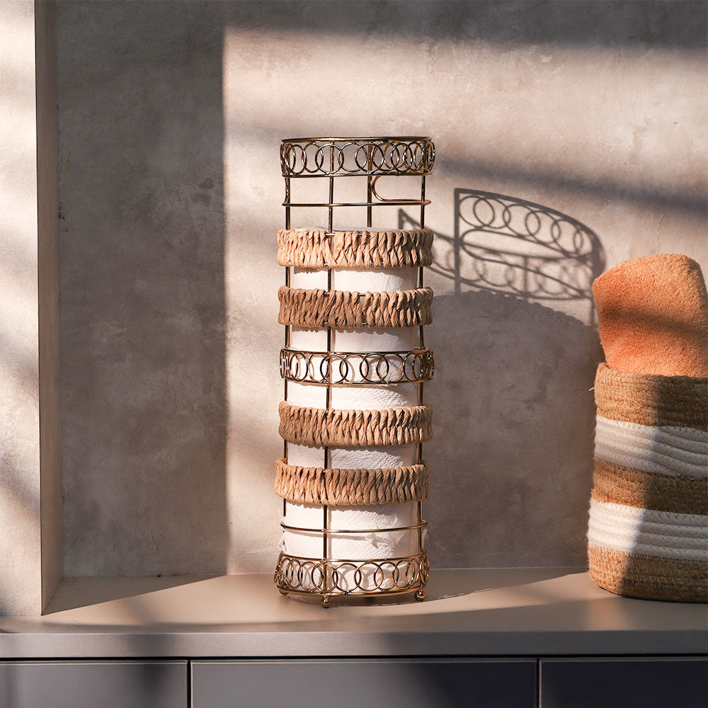 Lisle Toilet Roll Holder - Natural Gold