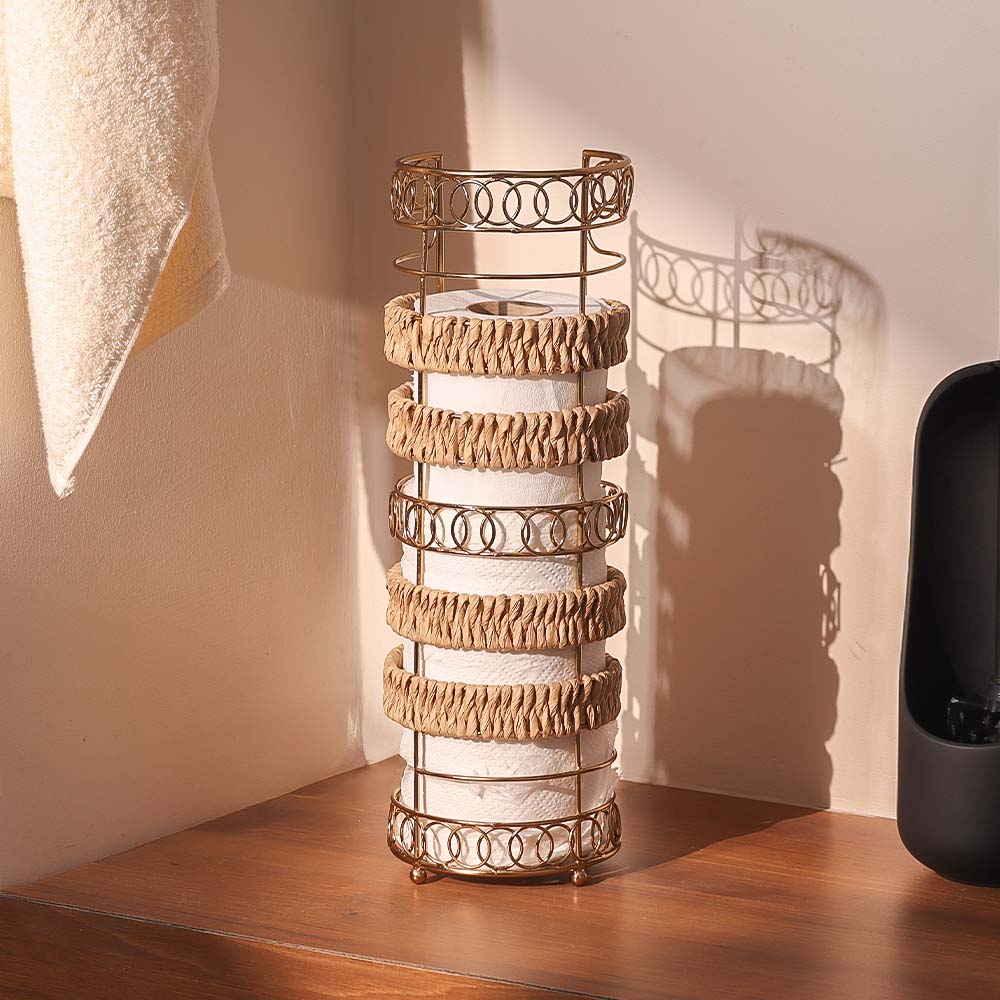 Lisle Toilet Roll Holder - Natural Gold