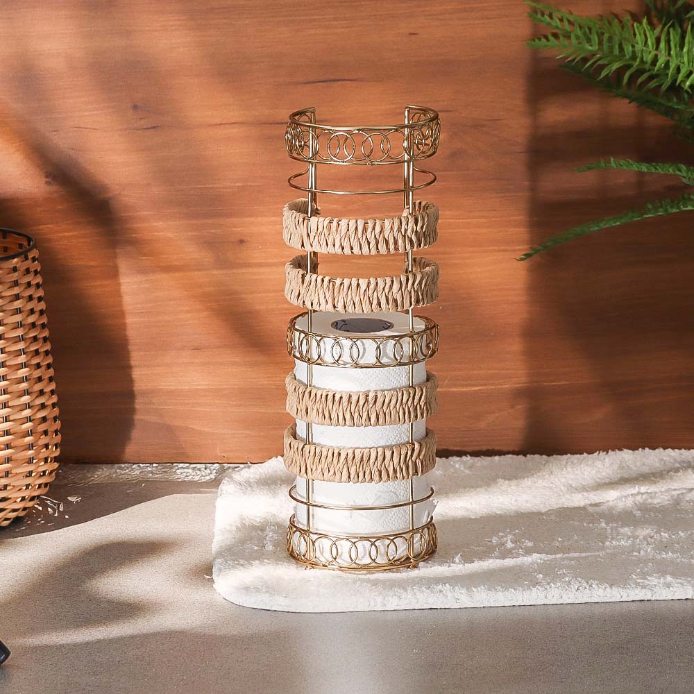 Lisle Toilet Roll Holder - Natural Gold