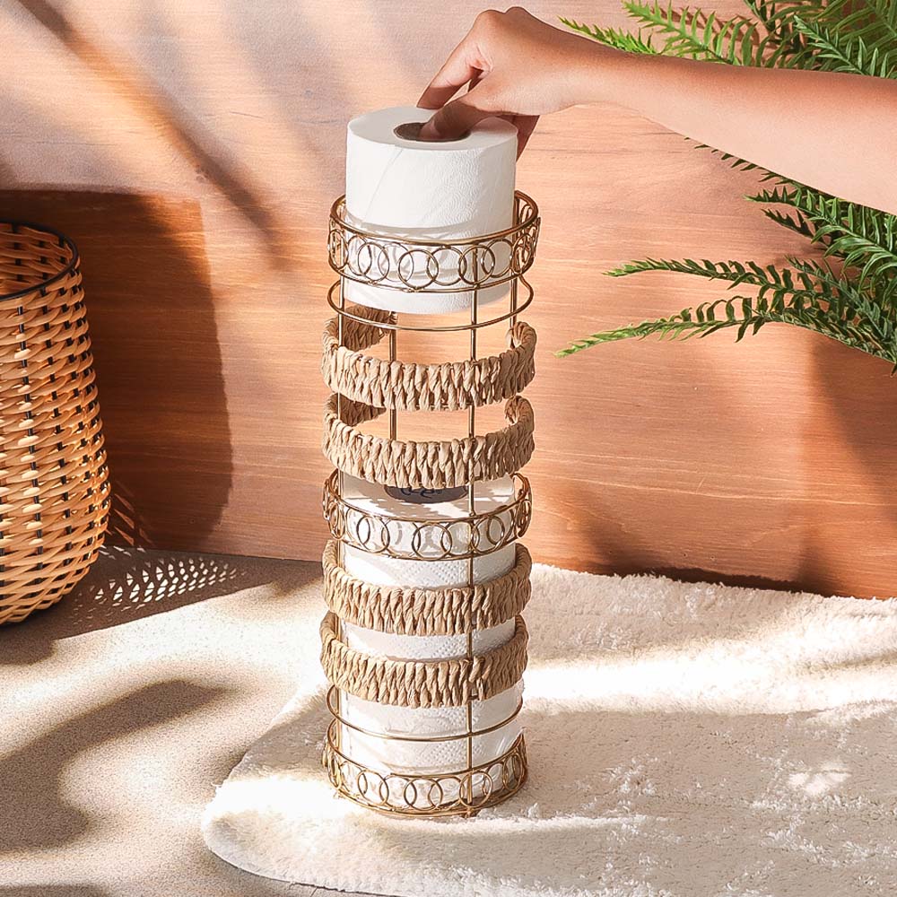 Lisle Toilet Roll Holder - Natural Gold