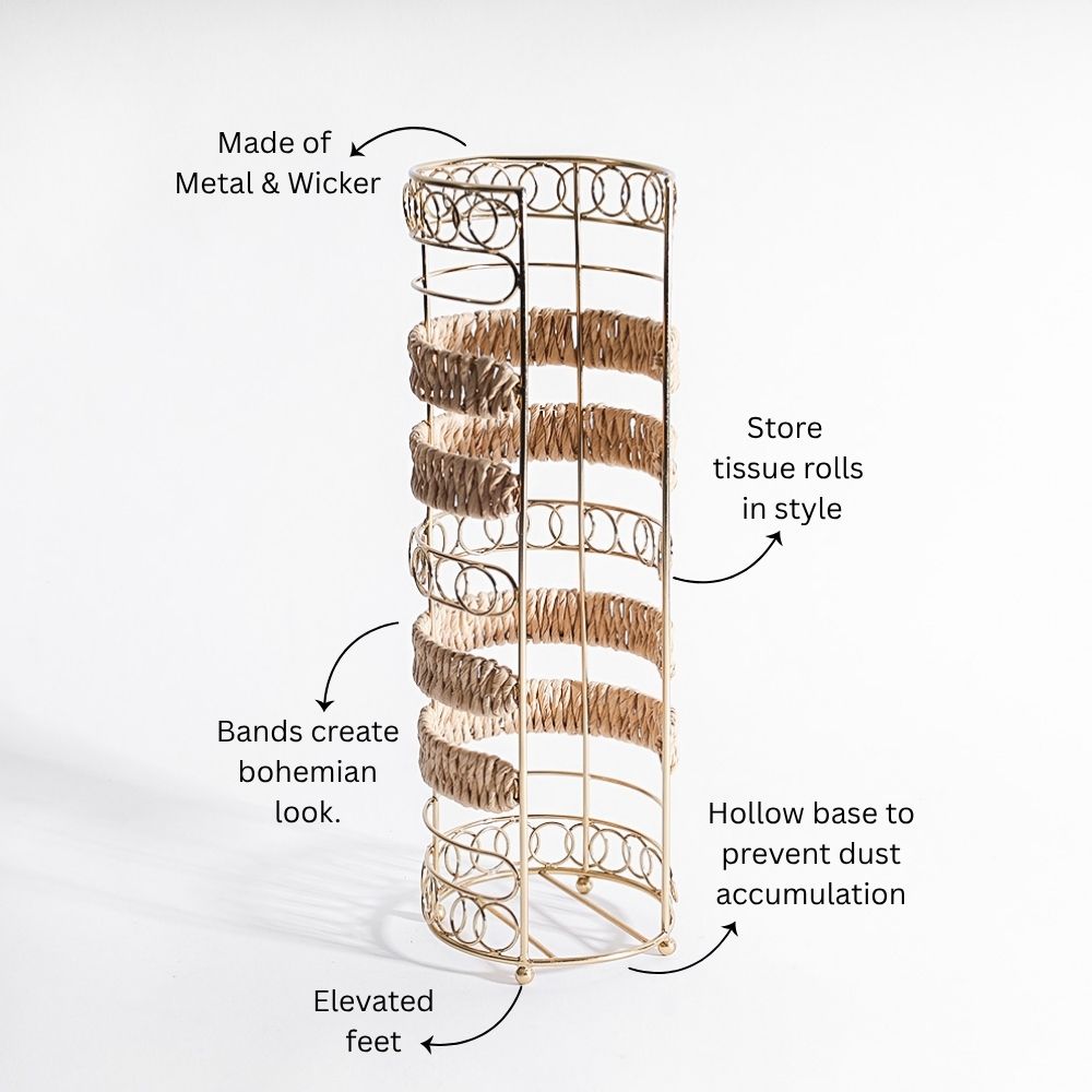 Lisle Toilet Roll Holder - Natural Gold