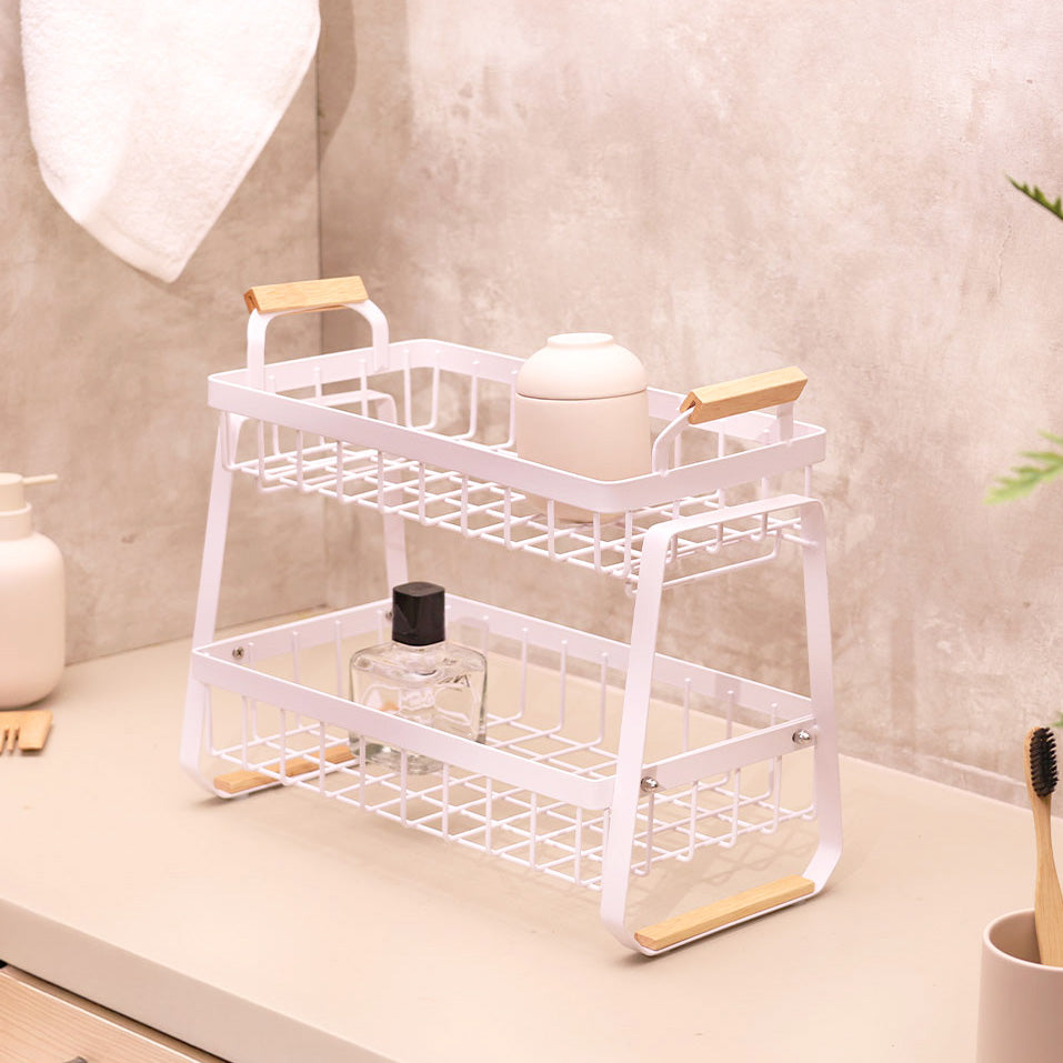 Locke 2-Tier Shelf with Removable Tray - White Natural