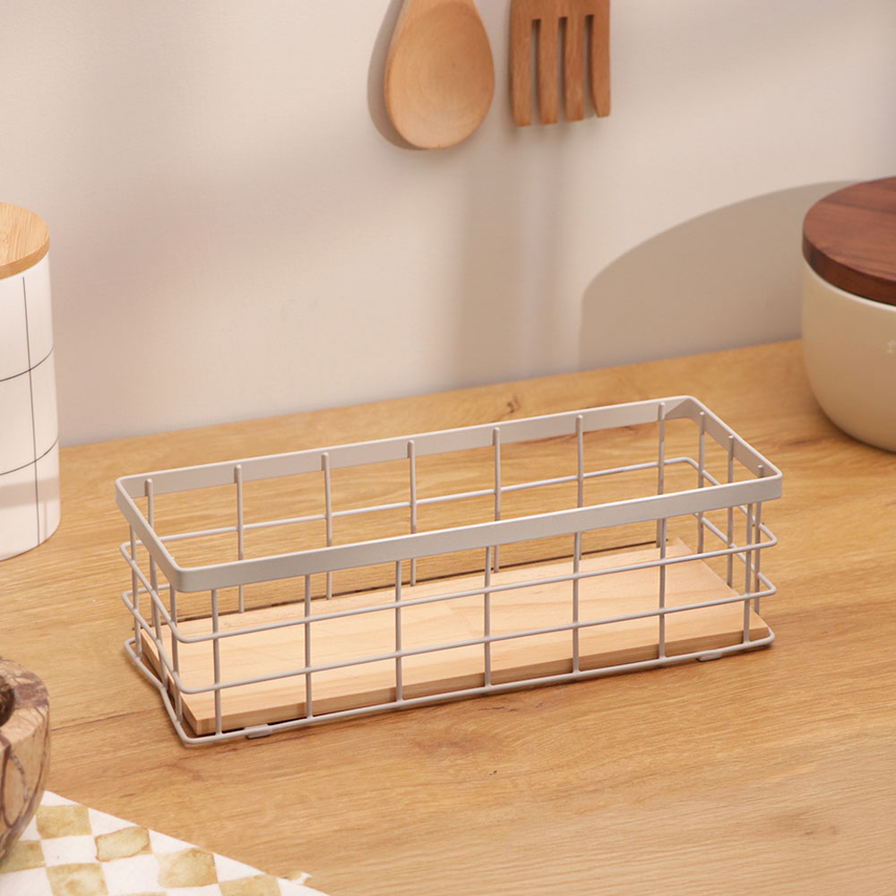 Locke Rectangular Basket Small - Taupe Natural