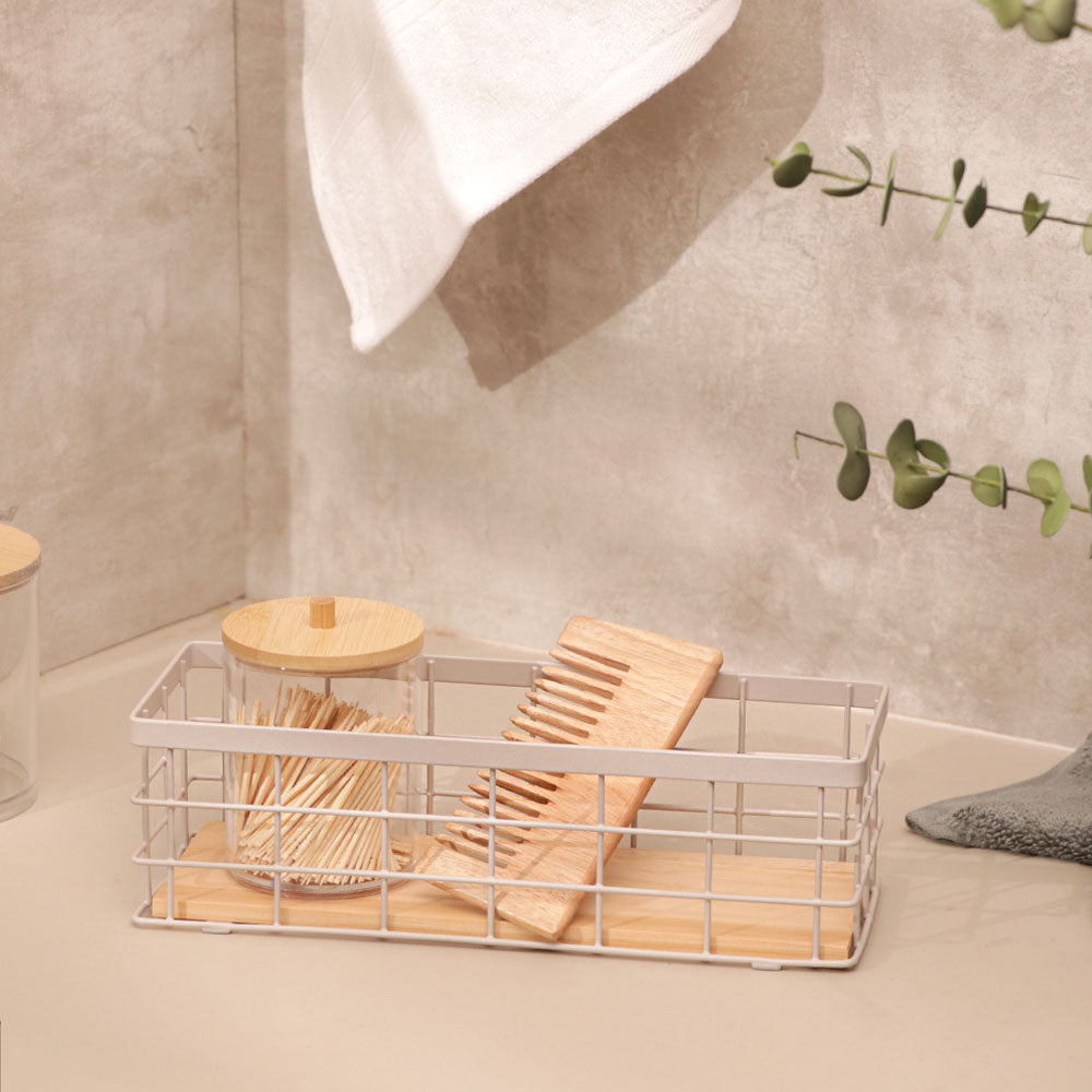 Locke Rectangular Basket Small - Taupe Natural