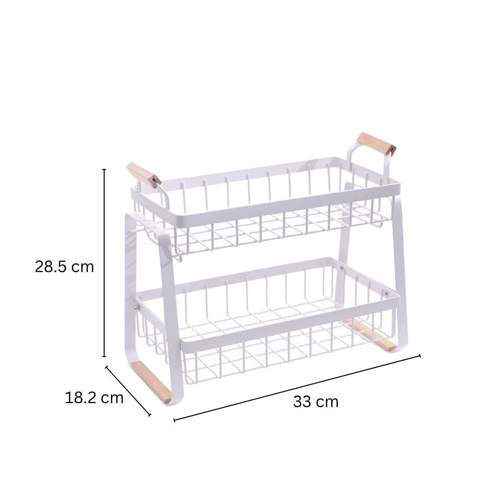 Locke 2-Tier Shelf with Removable Tray - White Natural