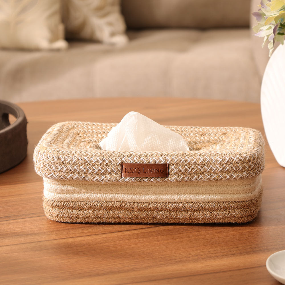 Lore Tissue Box Holder - Natural Cream