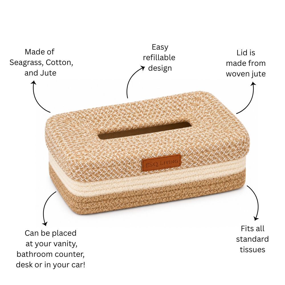 Lore Tissue Box Holder - Natural Cream