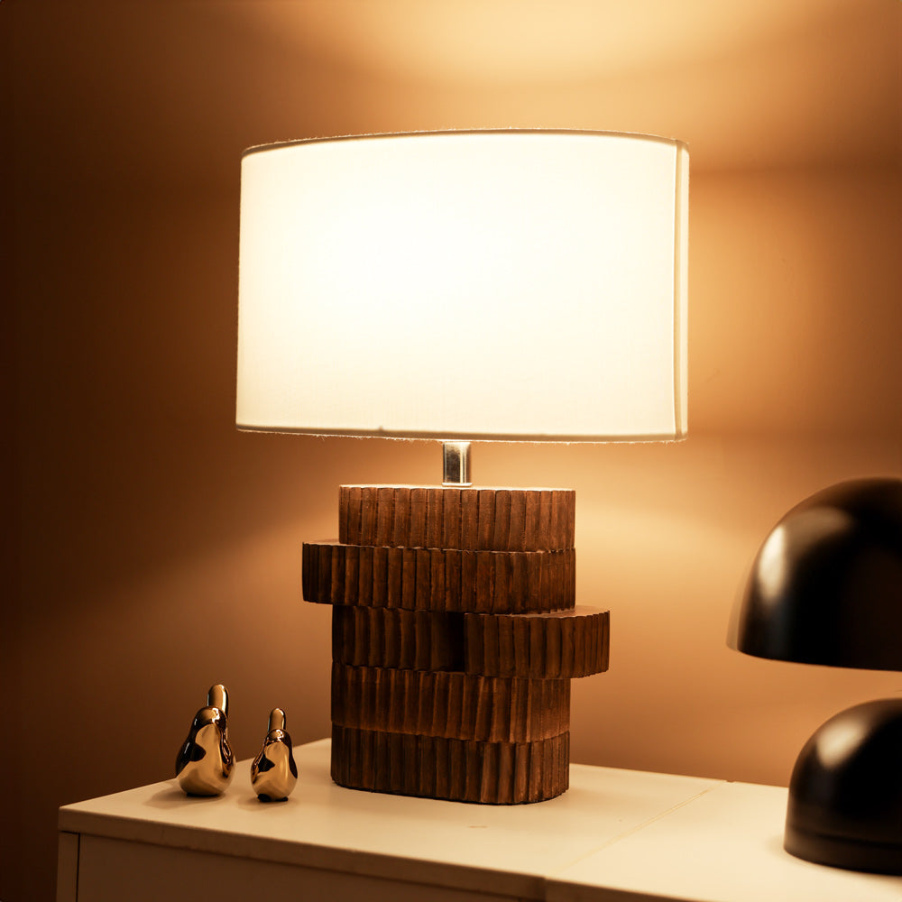 Lori Wooden Table Lamp XL - Natural Brown