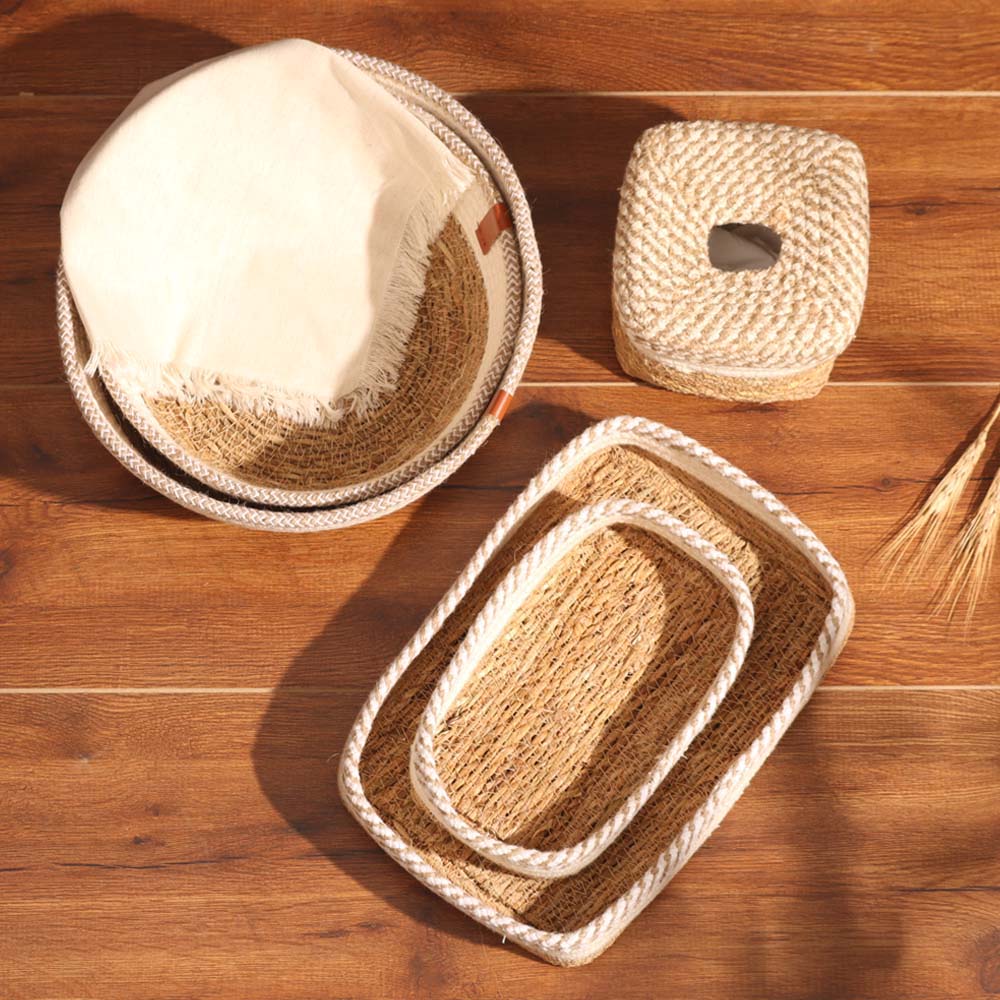 Lore Storage Baskets, Set of 2 - Natural Cream