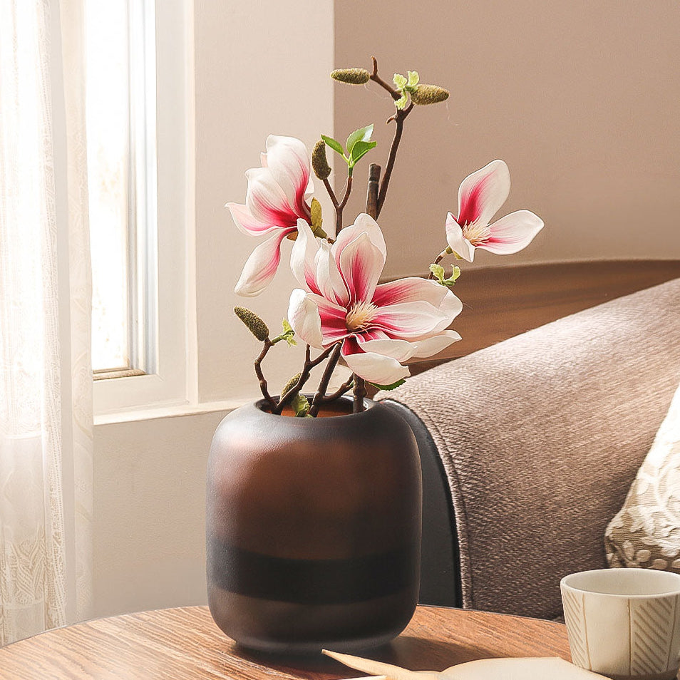 Lotus Magnolia Faux Stem - White Pink