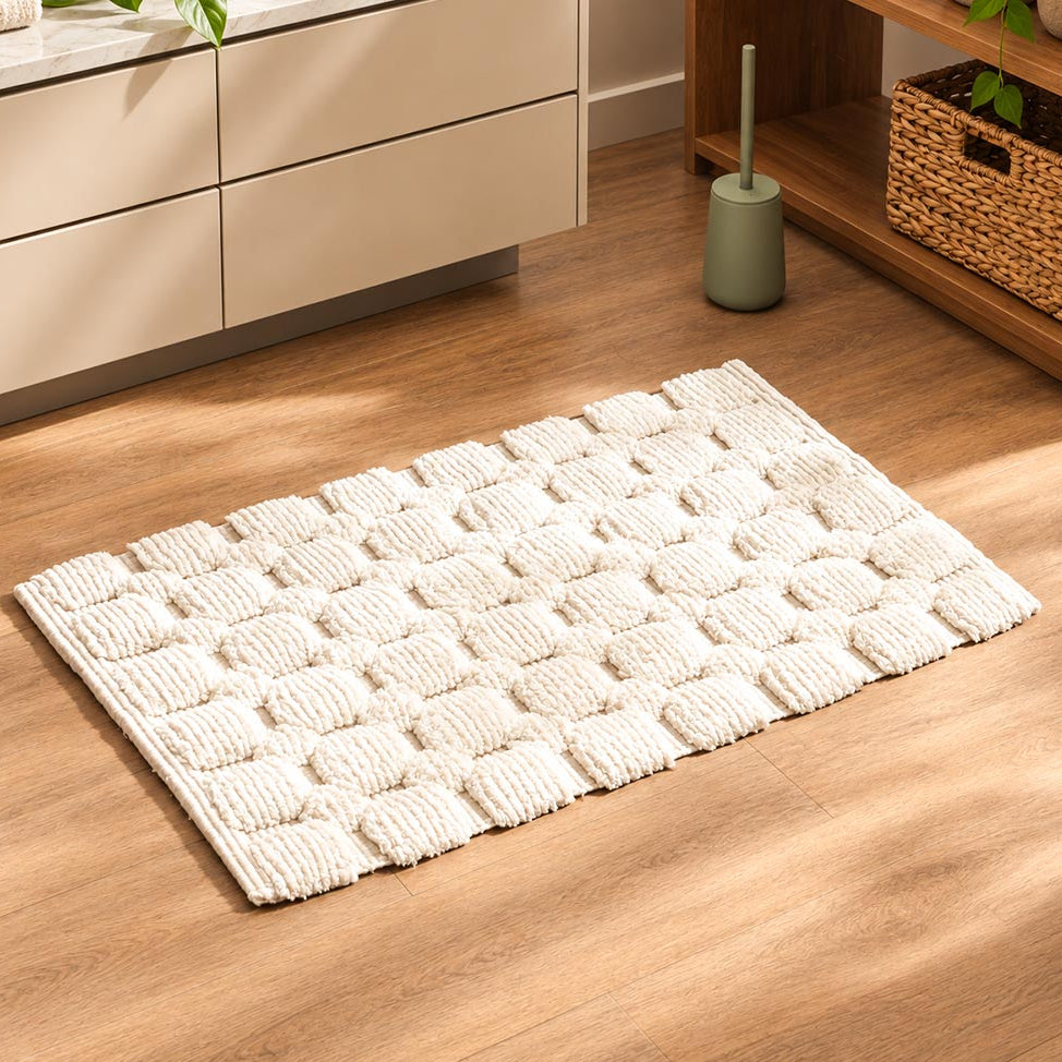 Louis Trellis Handloom Bathmat - Ivory