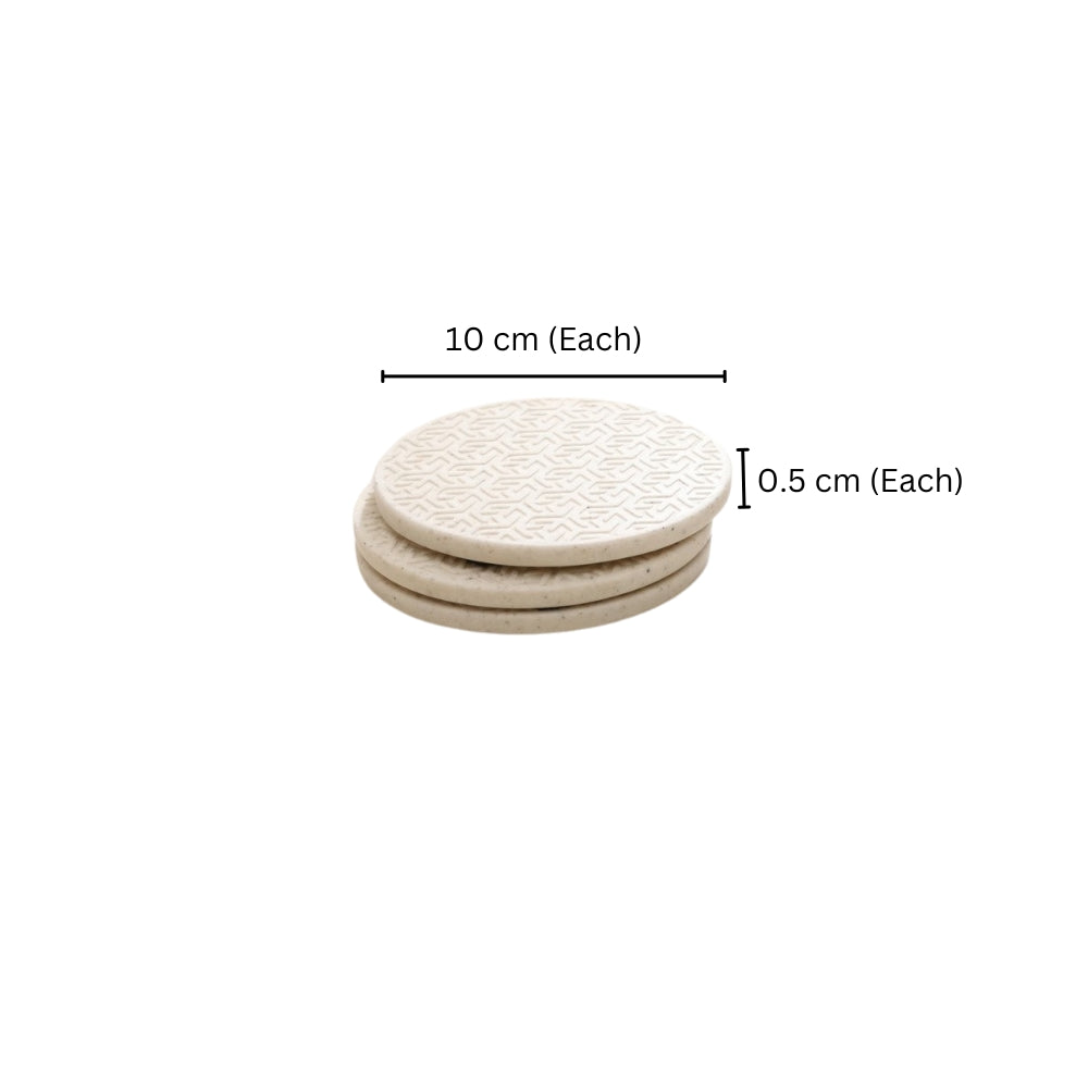 Lucas Round Coasters, Set of 4 - Speckled Cream