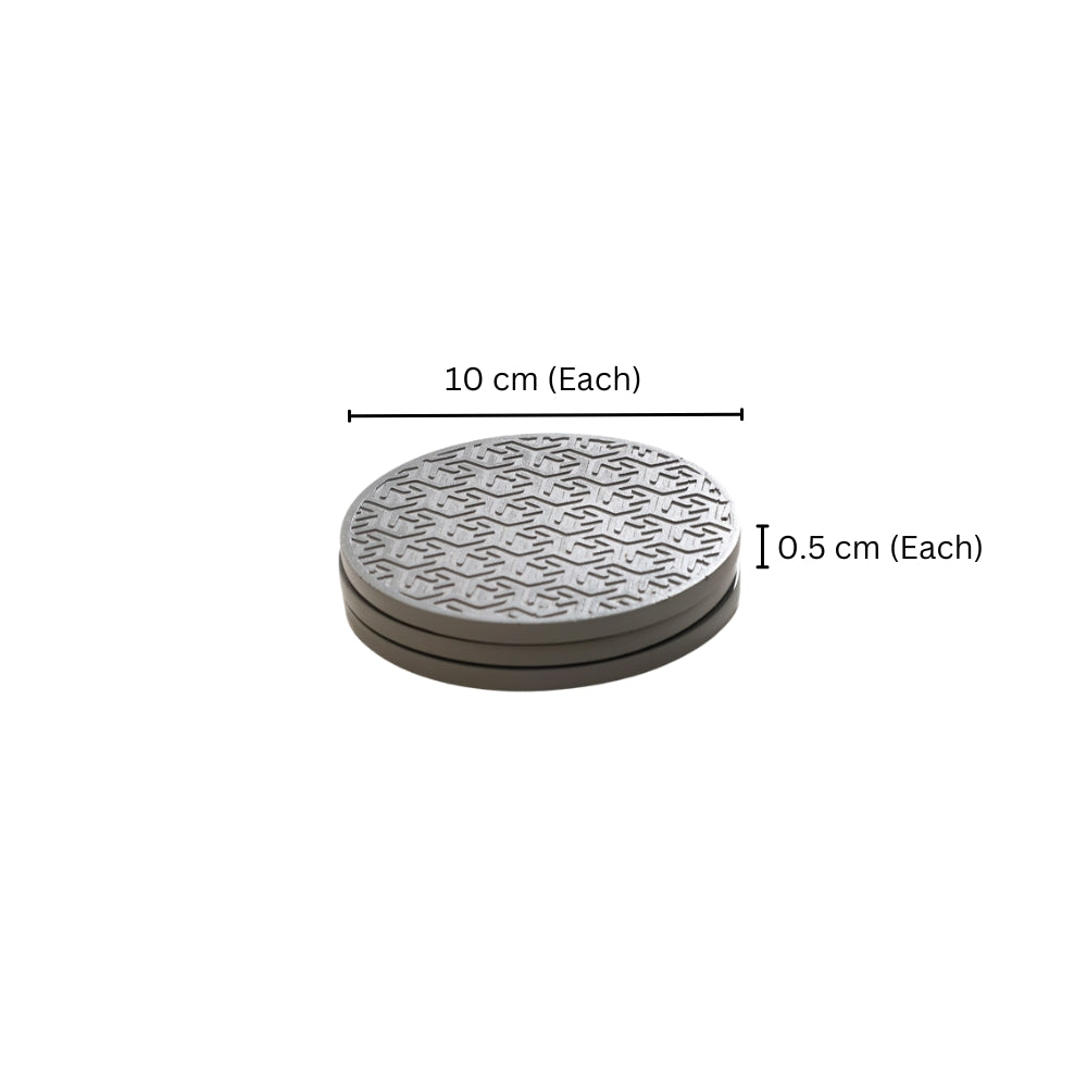 Lucas Round Coasters, Set of 4 - Speckled Grey