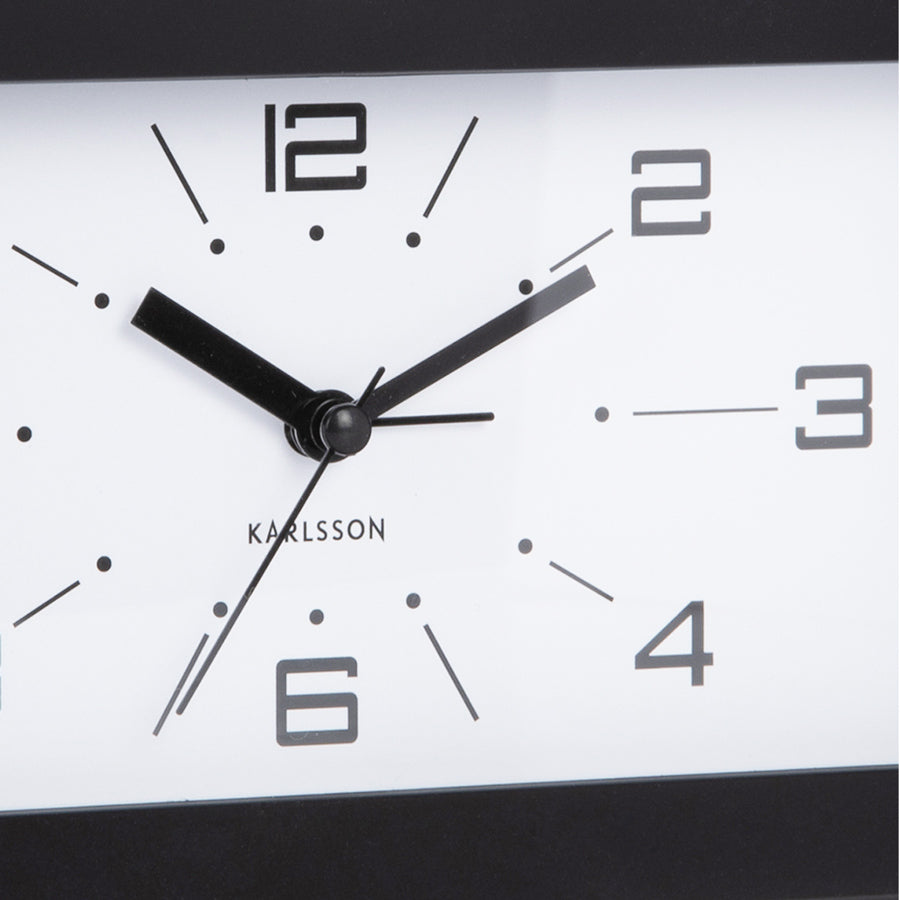 Lujo Rectangle Alarm Clock - Black