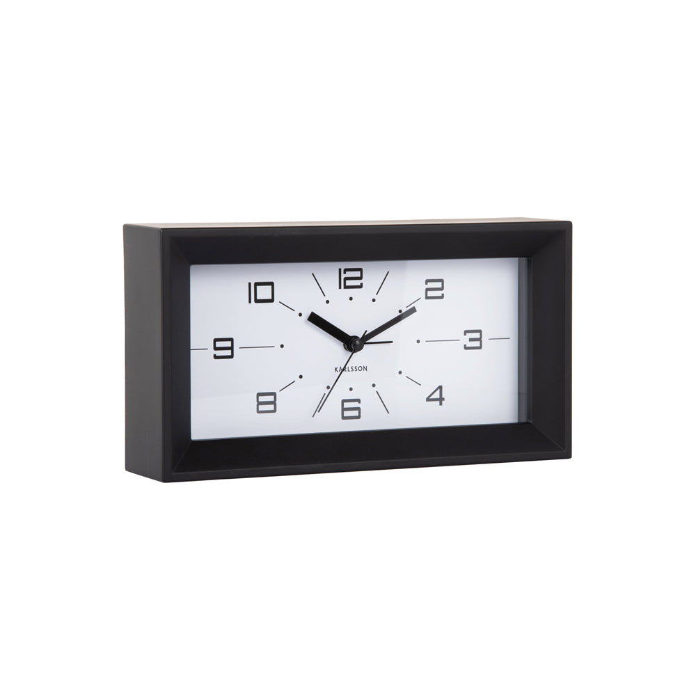 Lujo Rectangle Alarm Clock - Black