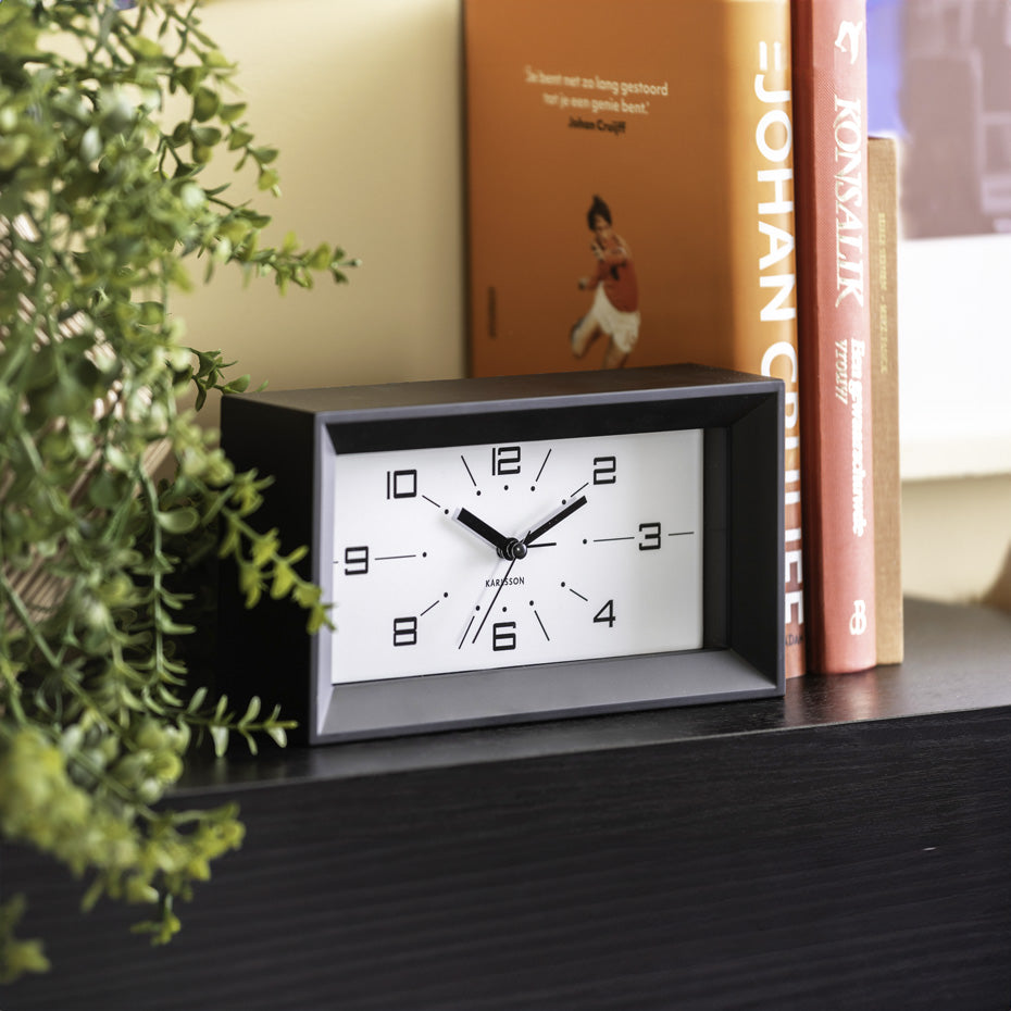 Lujo Rectangle Alarm Clock - Black