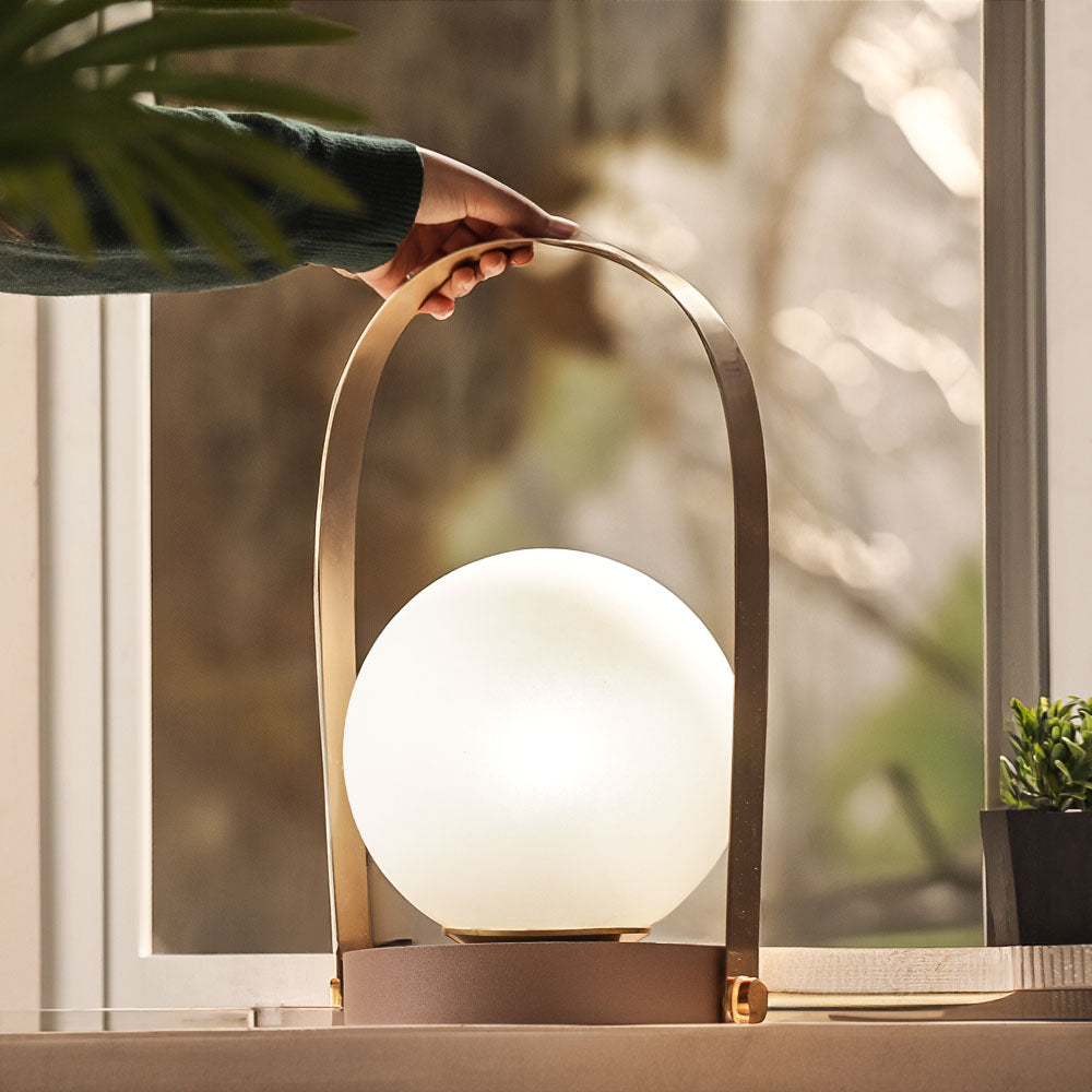 Luma Frosted Table Lamp Large - Brown Gold