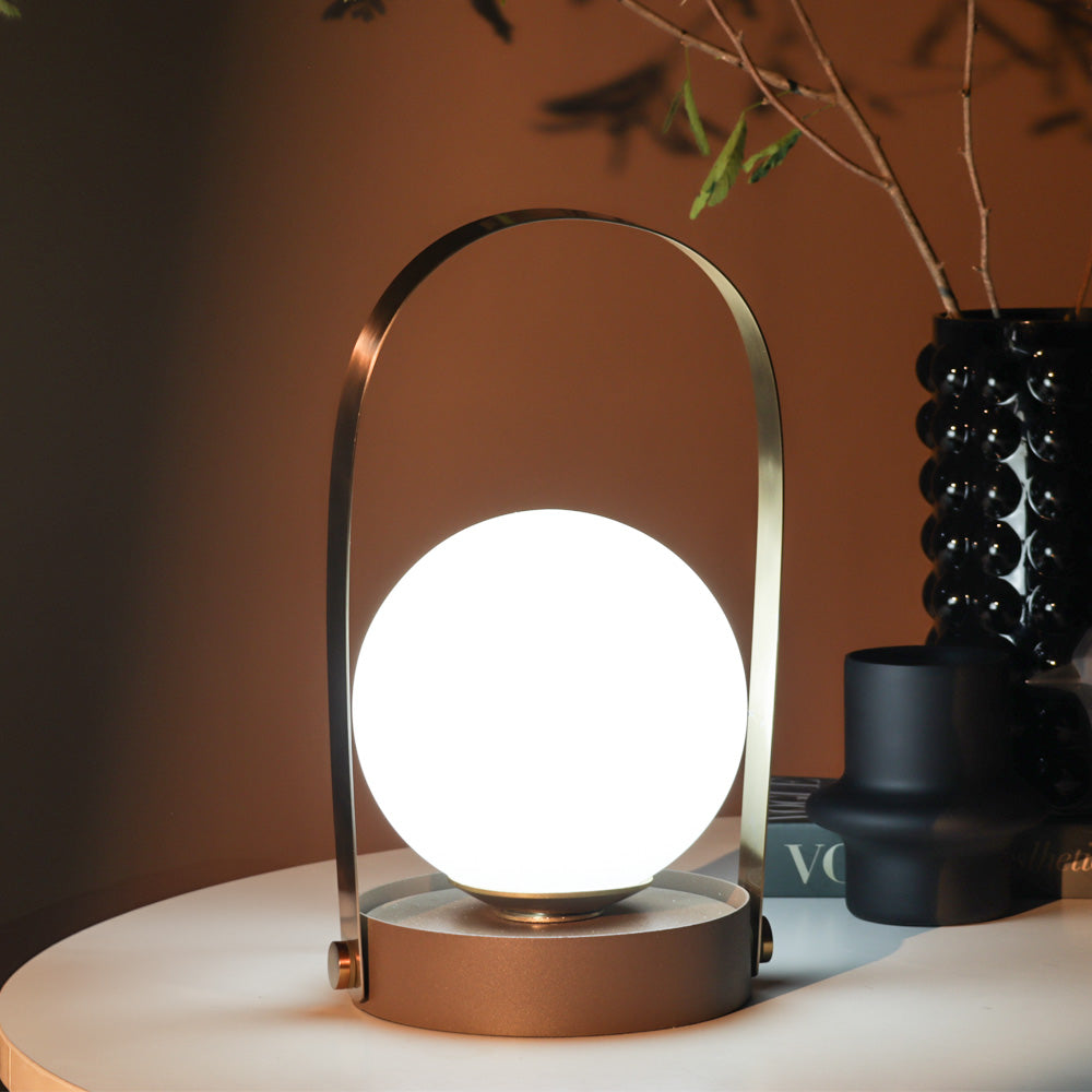 Luma Frosted Table Lamp Large - Brown Gold