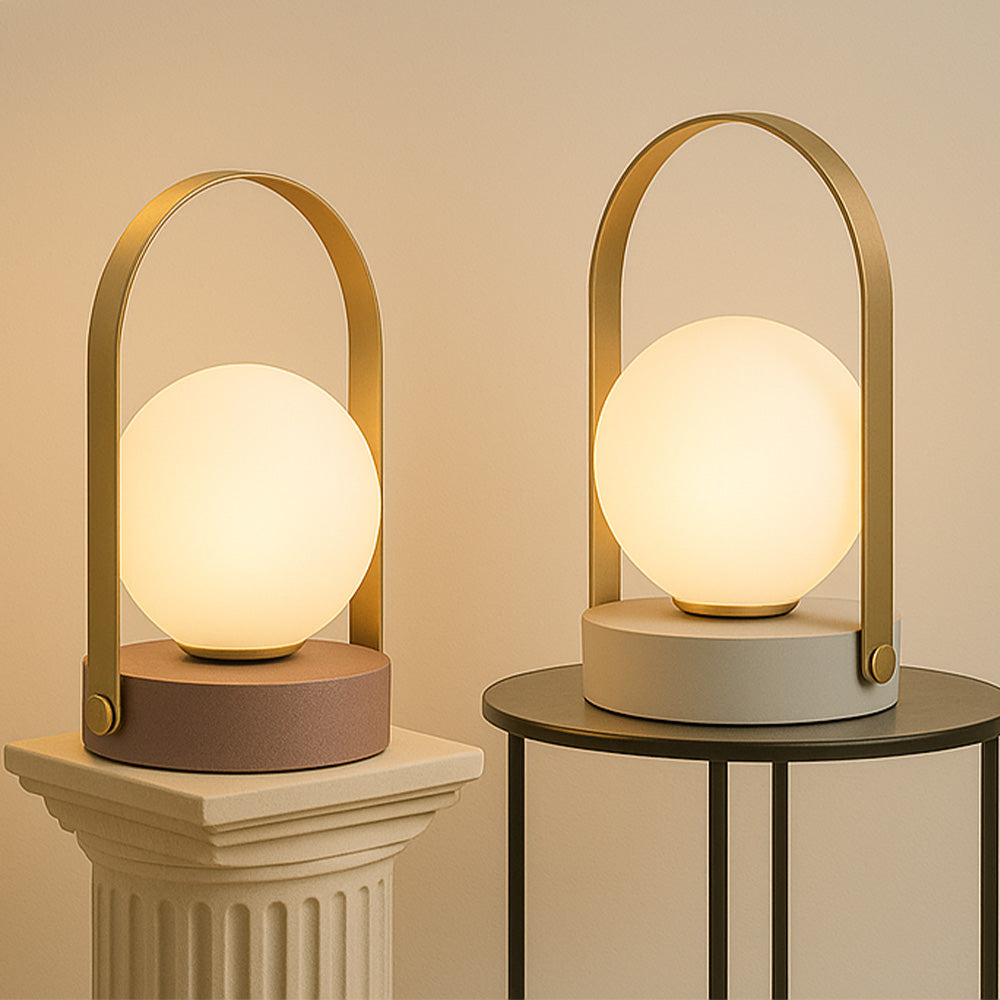 Luma Frosted Table Lamp Large - Brown Gold