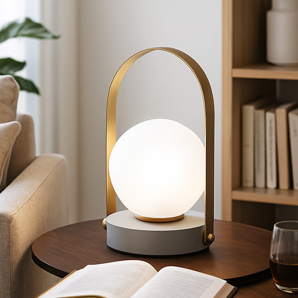 Luma Frosted Table Lamp Large - Grey Gold