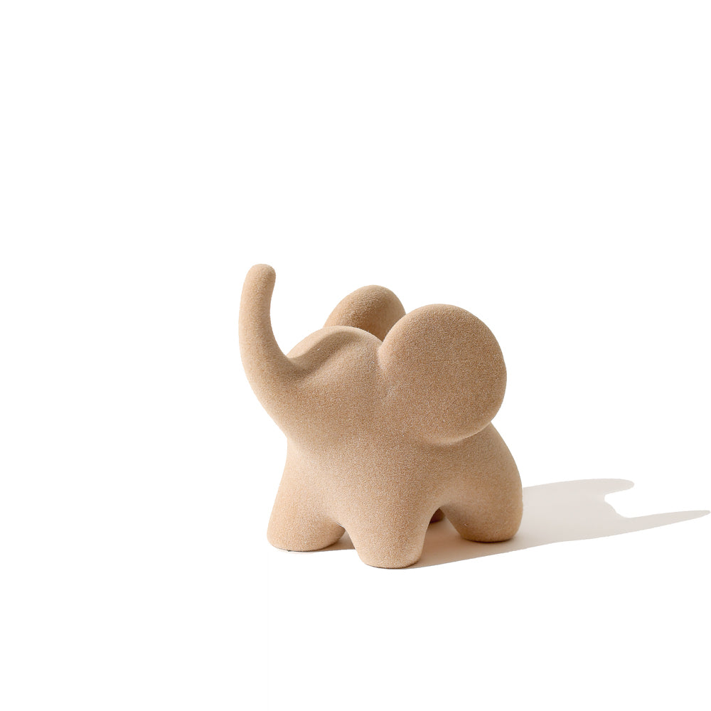 Luna Elephant Decorative Sculpture Mini - Felted Tan