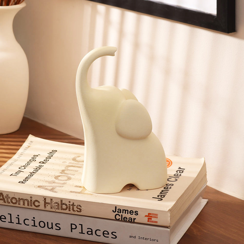 Luna Elephant Decorative Sculpture Small - Cream