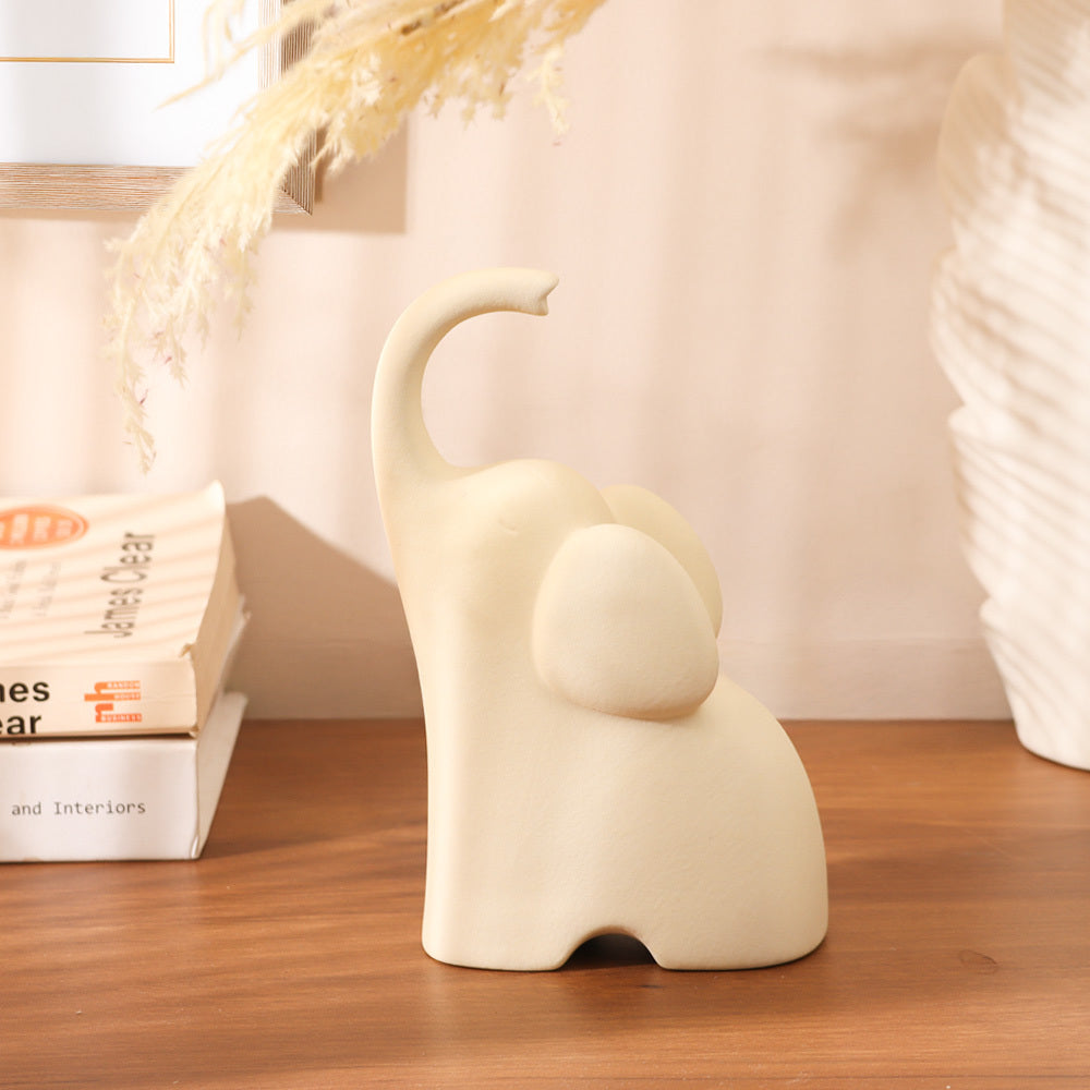 Luna Elephant Decorative Sculpture Small - Cream