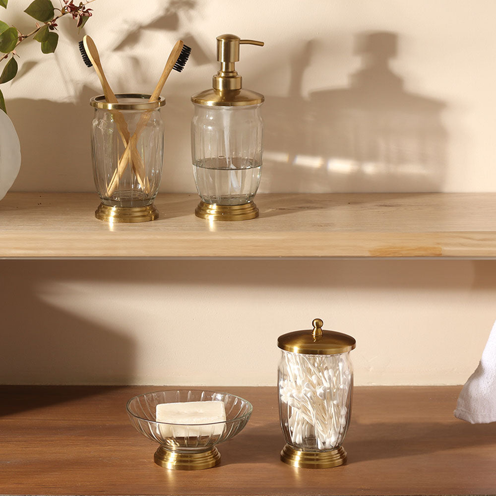 Luna Glass Soap Dispenser - Clear Gold