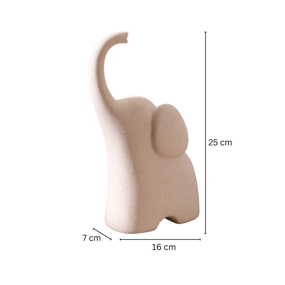 Luna Elephant Decorative Sculpture Large - Speckled White
