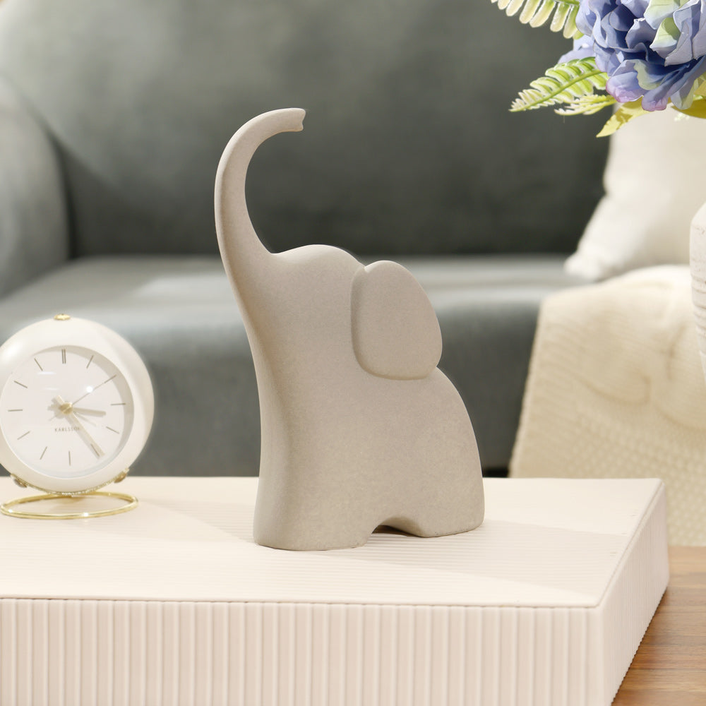 Luna Elephant Decorative Sculpture Medium - Grey
