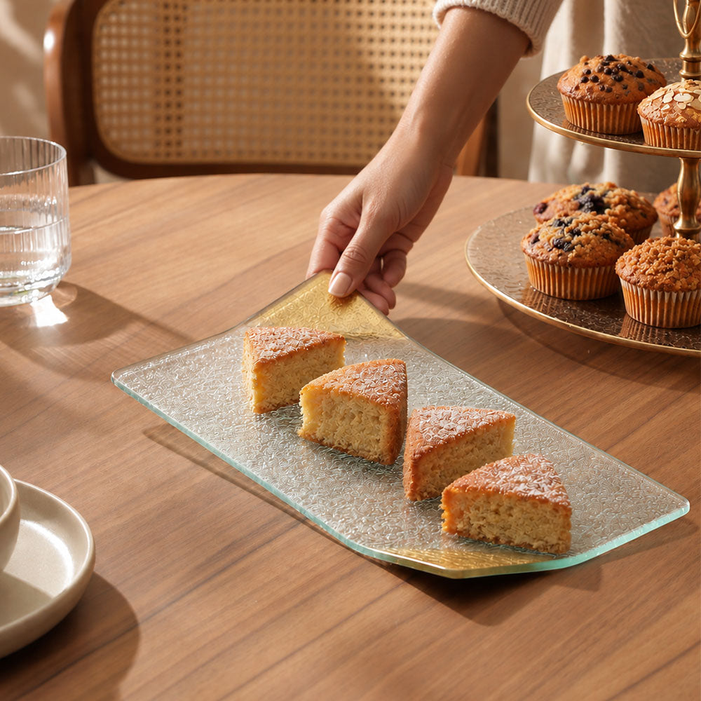 Luxatio Serving Platter Small - Clear Gold