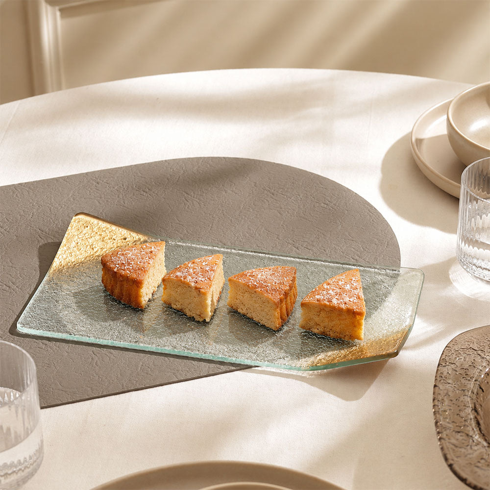 Luxatio Serving Platter Small - Clear Gold