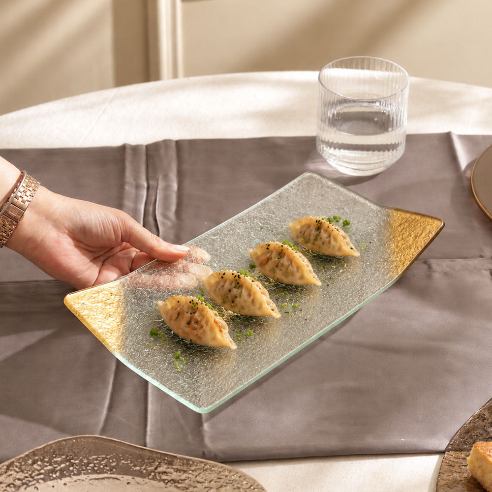 Luxatio Serving Platter Small - Clear Gold