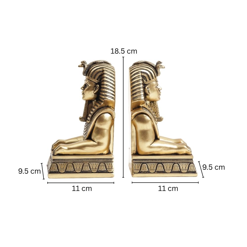 Luxor Sculpted Bookends, Set of 2 - Champagne Gold