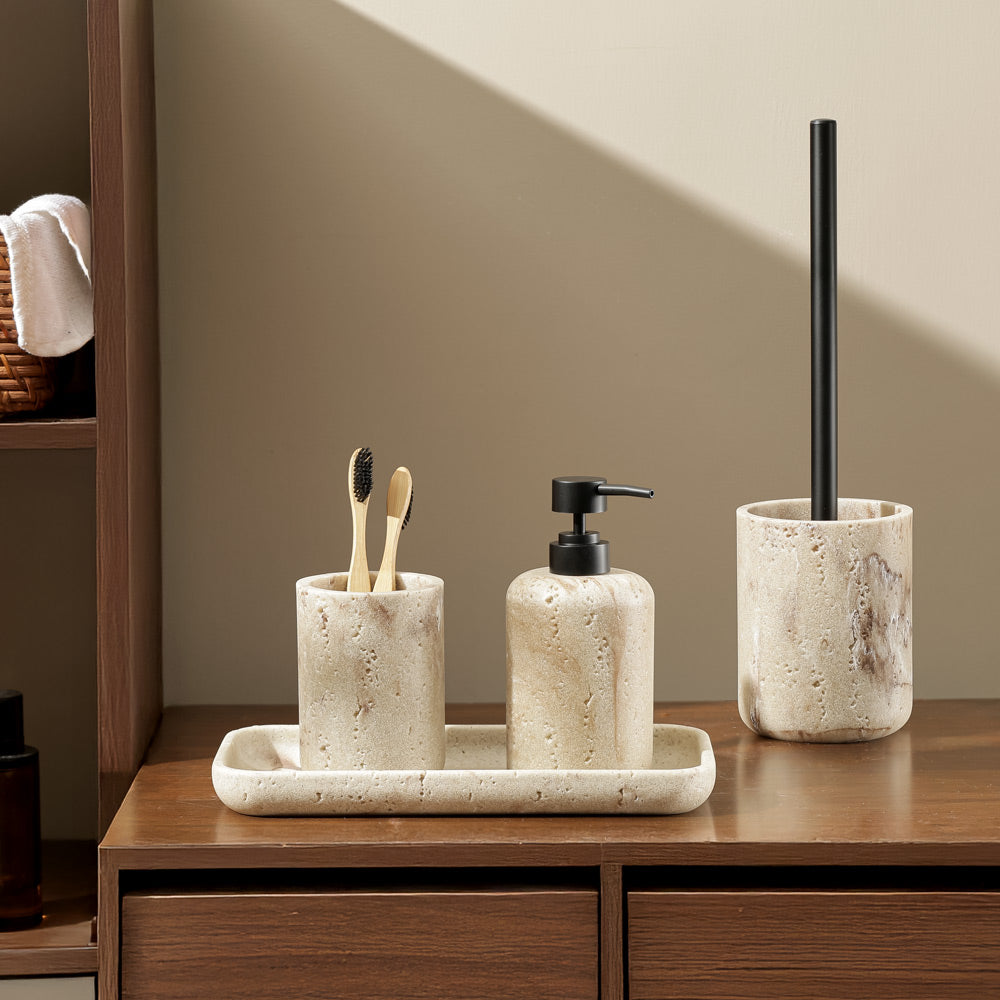 Lyla 4-piece Bathroom Set - Marbled Sandstone