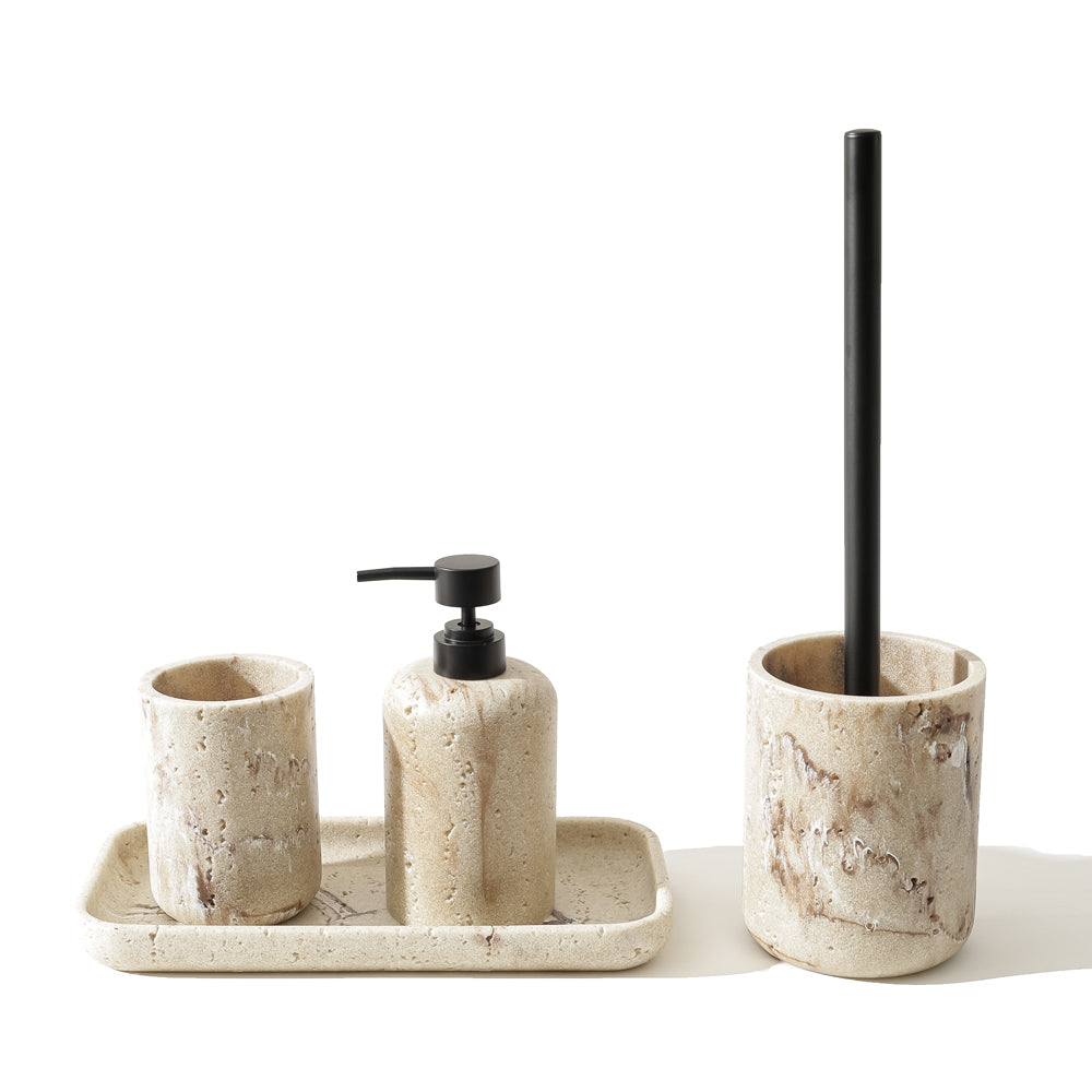 Lyla 4-piece Bathroom Set - Marbled Sandstone