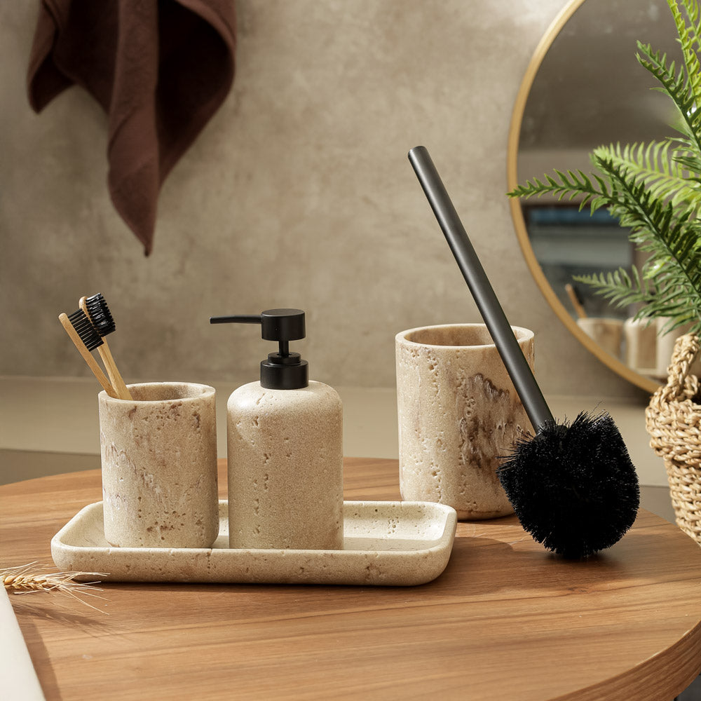 Lyla 4-piece Bathroom Set - Marbled Sandstone