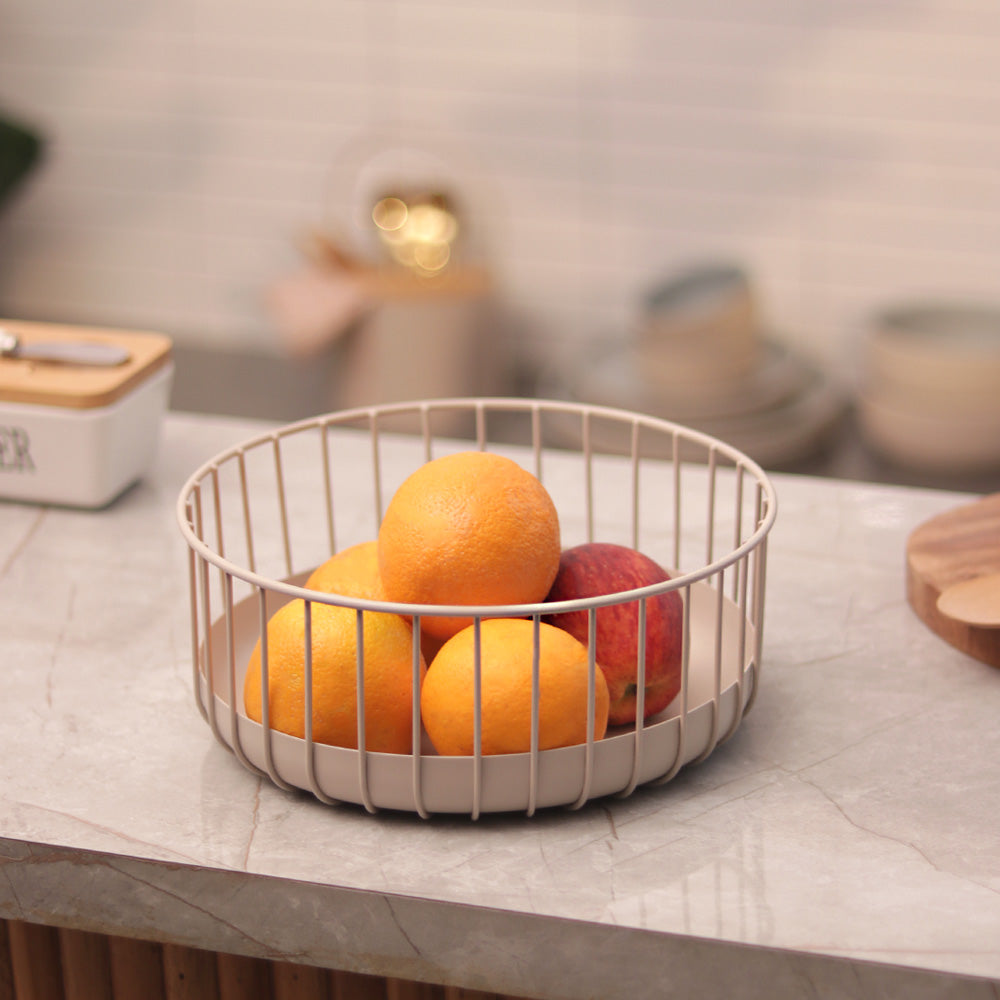 Lyne Round Basket Medium - Taupe