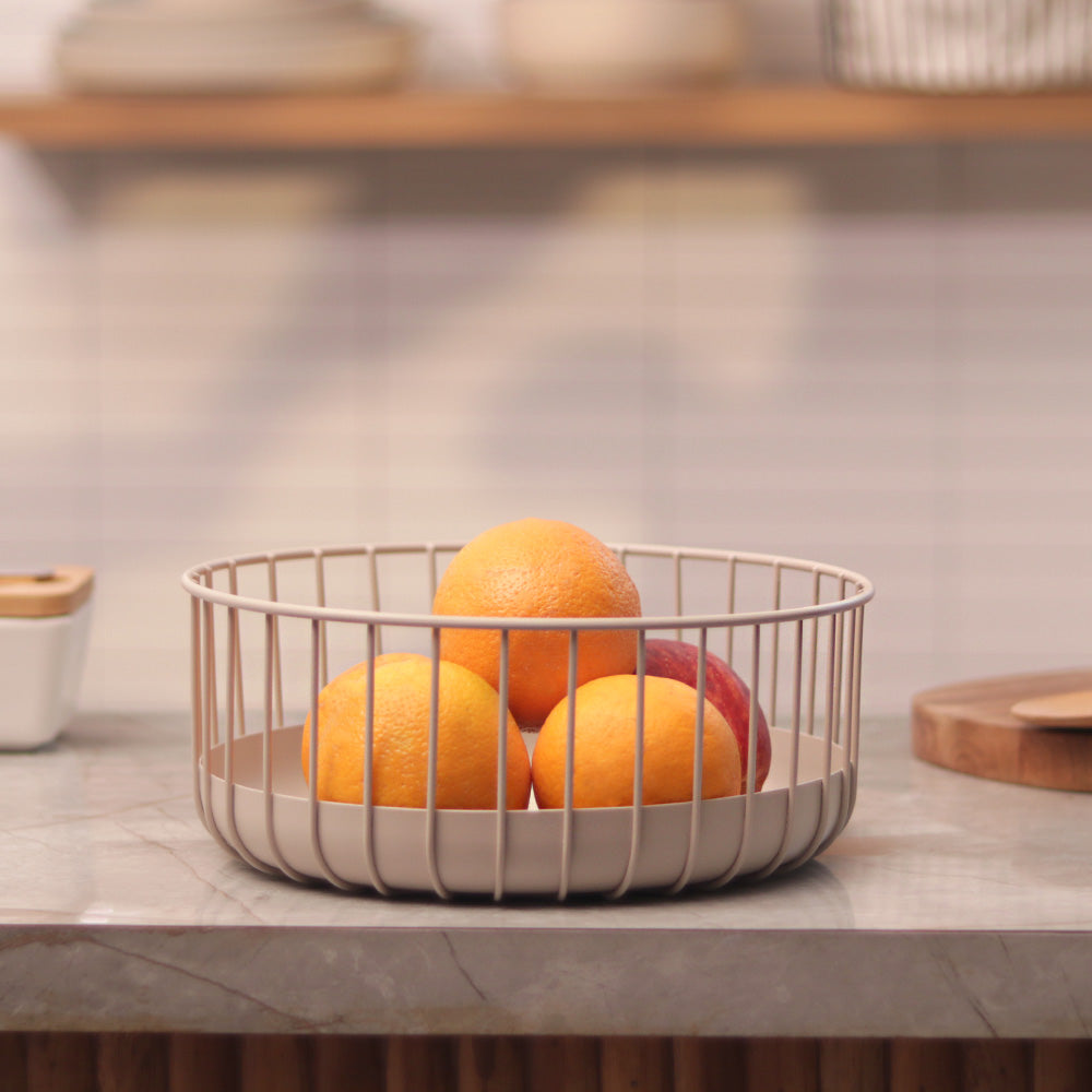 Lyne Round Basket Medium - Taupe