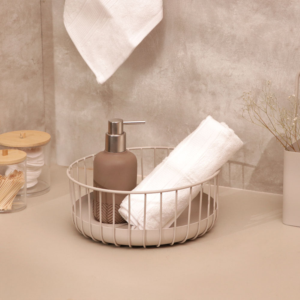 Lyne Round Basket Medium - Taupe