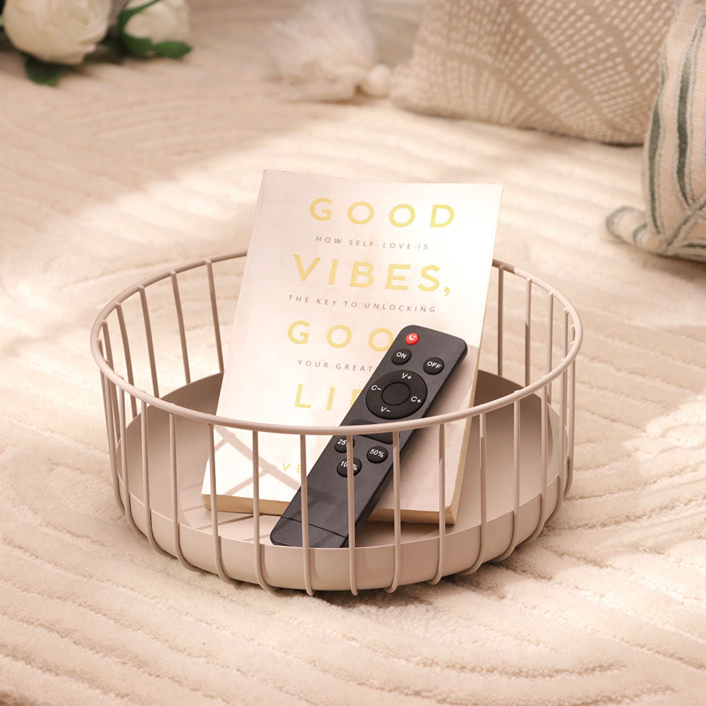 Lyne Round Basket Medium - Taupe