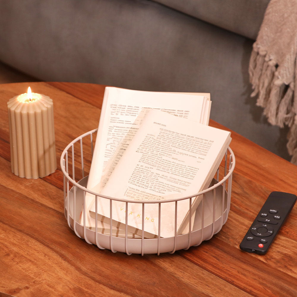 Lyne Round Basket Medium - Taupe