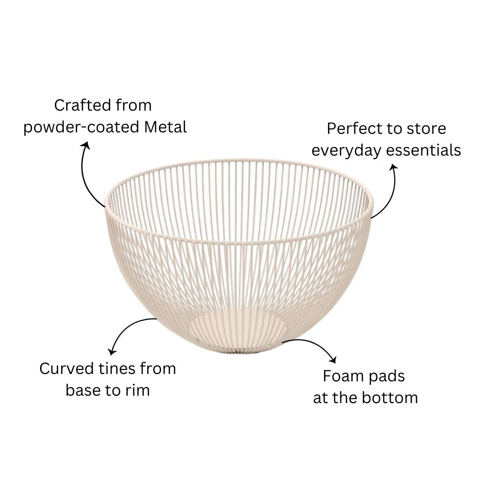 Lyne Fruit Basket Large - Taupe