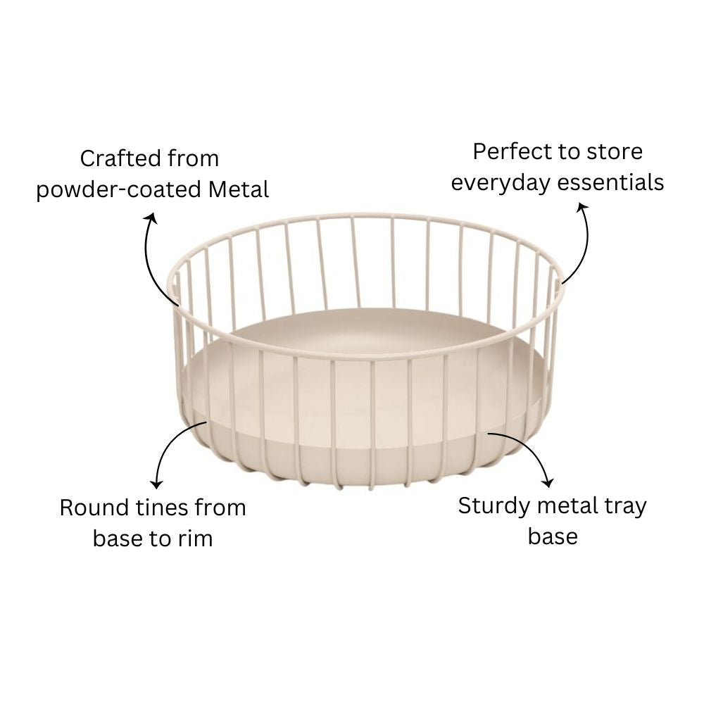 Lyne Round Basket Medium - Taupe