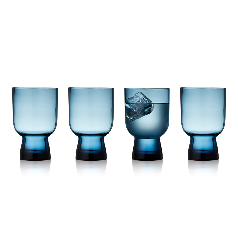 Sorrento Water Glasses 300ml, Set of 4 - Blue