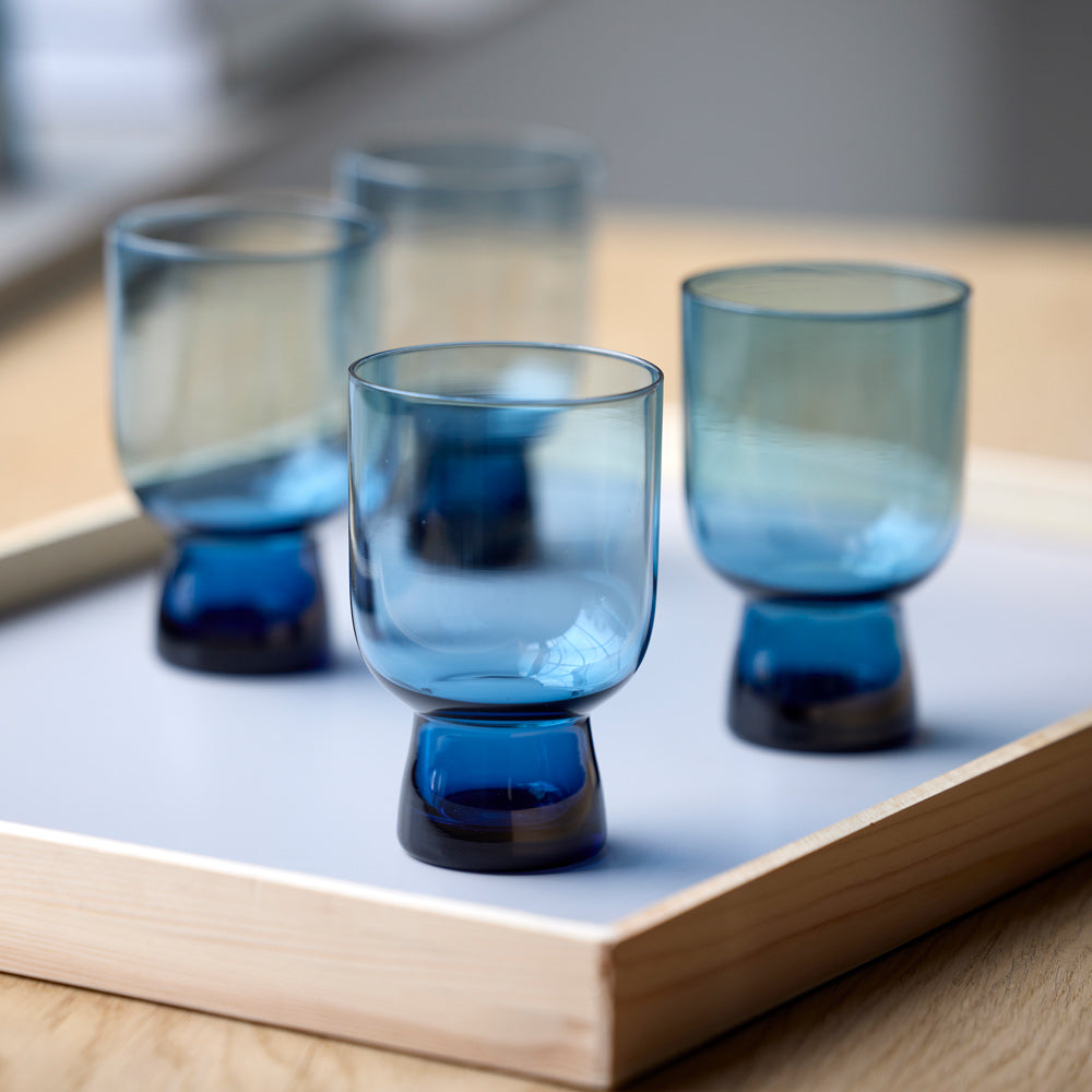 Sorrento Water Glasses 300ml, Set of 4 - Blue