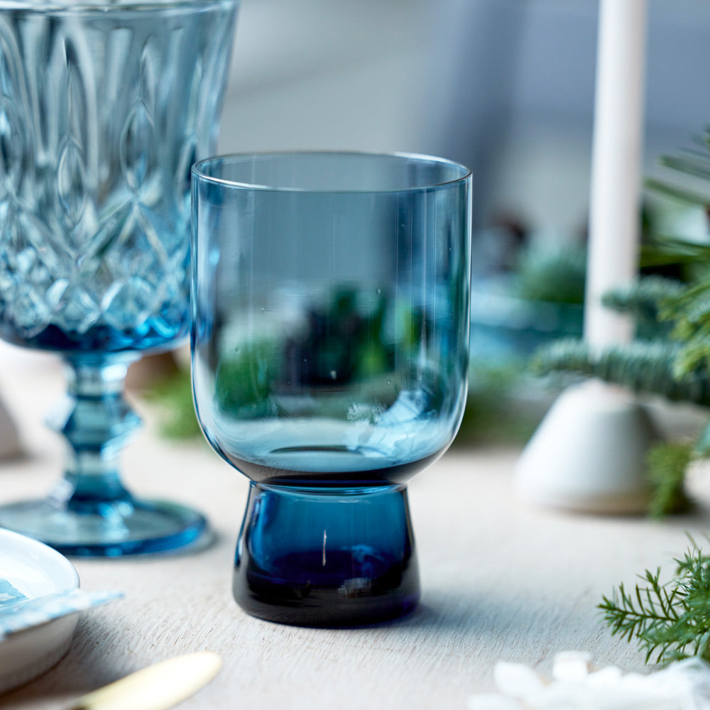Sorrento Water Glasses 300ml, Set of 4 - Blue